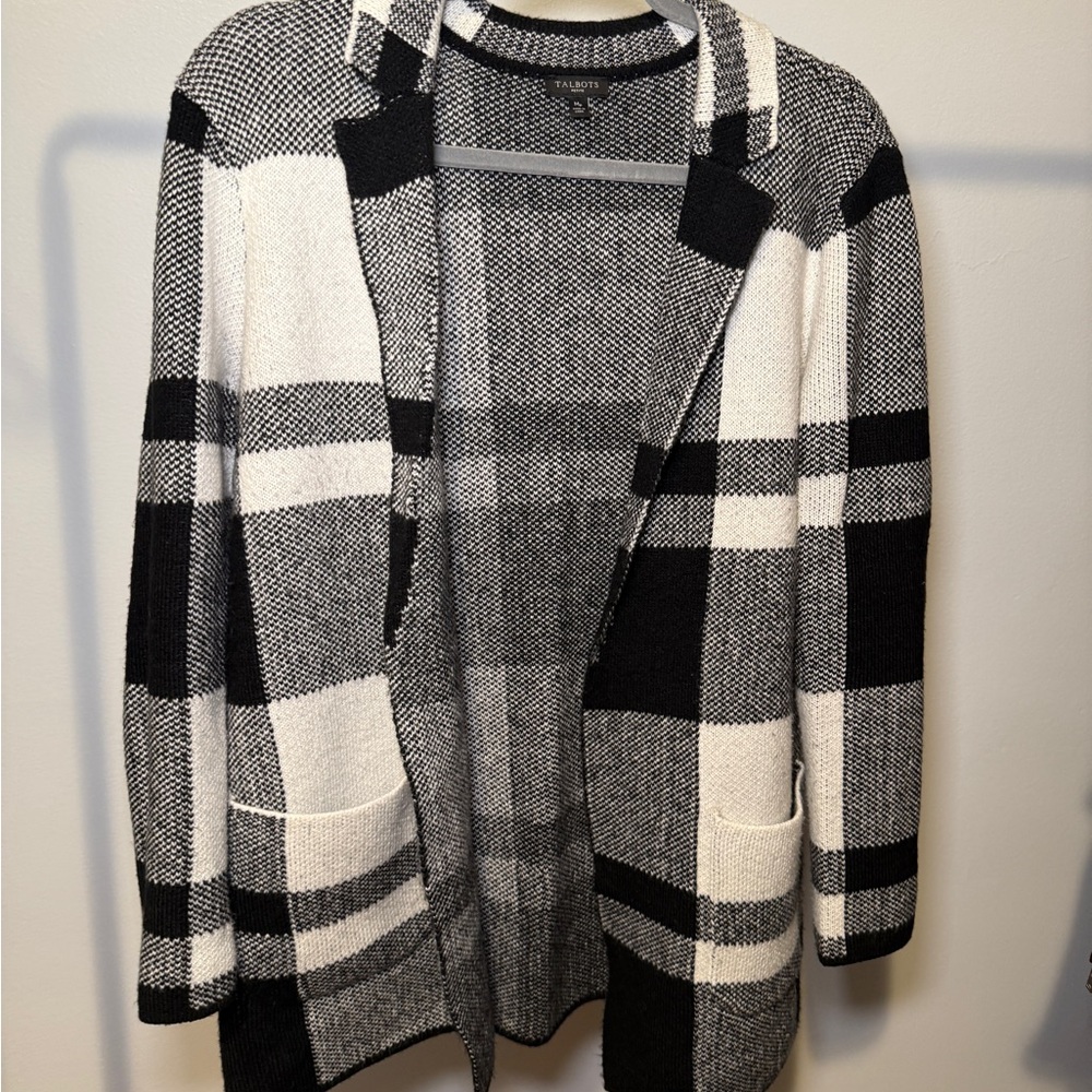 Talbots Black and White Knit Sweater